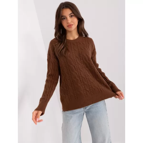  Dámský svetr WOOL FASHION ITALIA AT-SW-2335-1.68P BROWN 