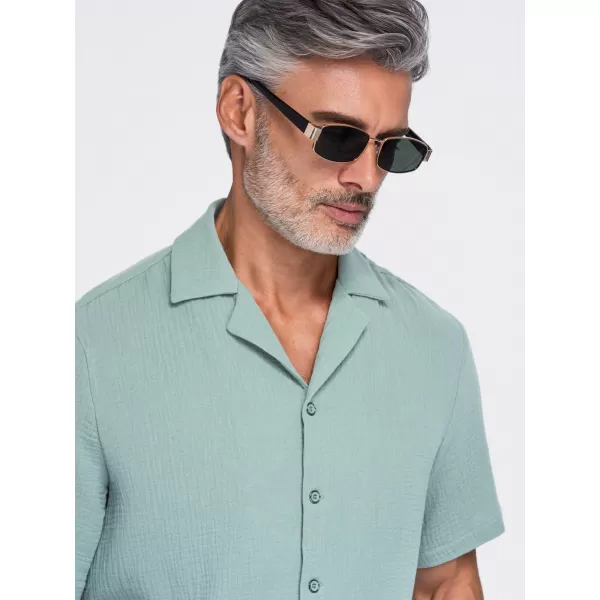  Pánská košile OMBRE OM-SHSS-0223 PASTEL GREEN 