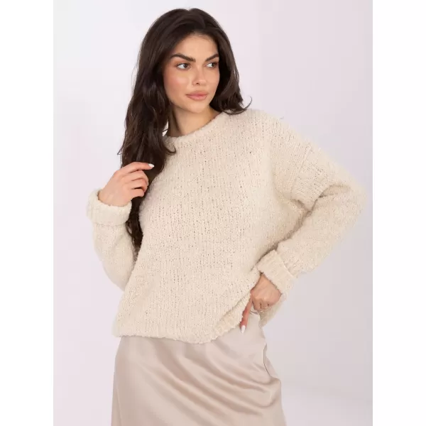  Dámský svetr ITALY MODA MI-SW-WK32601.19 LIGHT BEIGE 