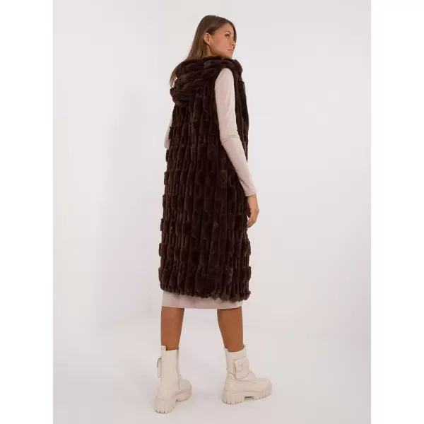  Dámská vesta WOOL FASHION ITALIA AT-KZ-2368-1.07 DARK BROWN 