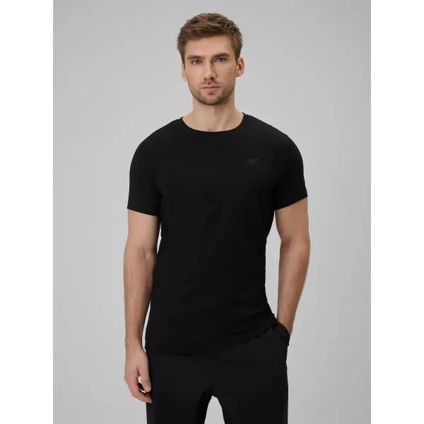  Pánské triko 4F 4FWAW25TTSHM2401 DEEP BLACK 