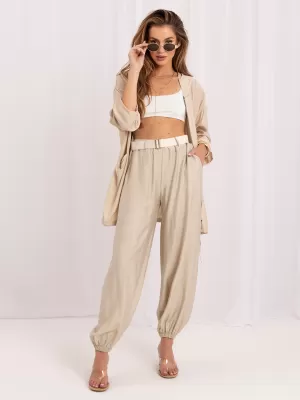 Dámské kalhoty RUE PARIS IT-SP-10368.34 BEIGE