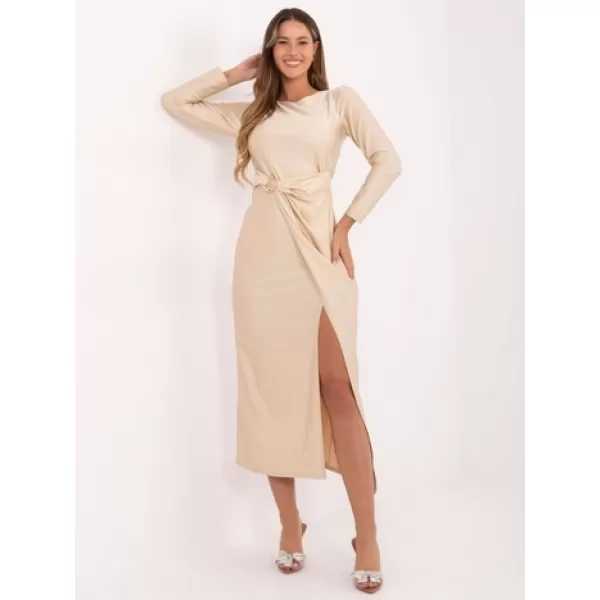  Dámské šaty ITALY MODA IT-SK-21609.83 LIGHT BEIGE 