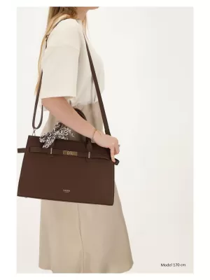 Shopper taška Charm London The Hamptons W01592 Dark brown DARK BROWN