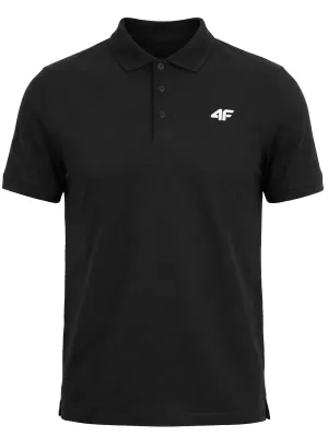 Pánské triko s límečkem 4F 4FWMM00TPTSM0771 DEEP BLACK