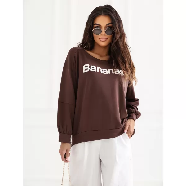  Dámská mikina RUE PARIS RV-BL-A1221.13 DARK BROWN 