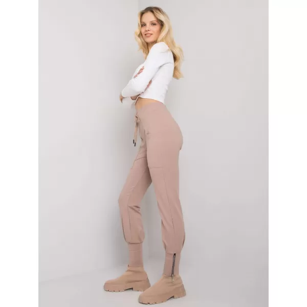  Dámské tepláky RUE PARIS RV-DR-7341.30P DARK BEIGE 