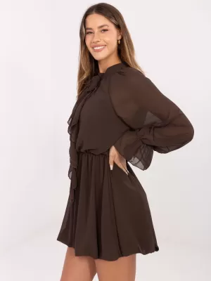 Dámské šaty RUE PARIS MI-SK-A1554.26 BROWN