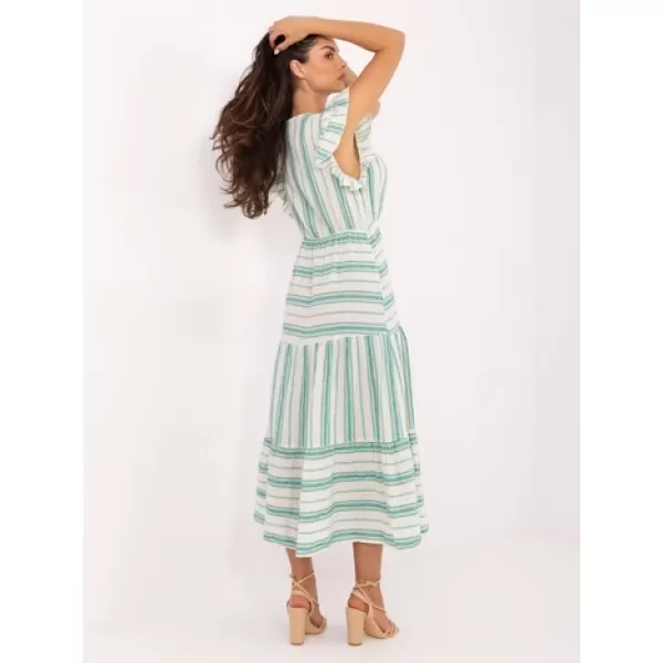  Dámské šaty OCH BELLA TW-SK-BI-28760.97 WHITE-GREEN 