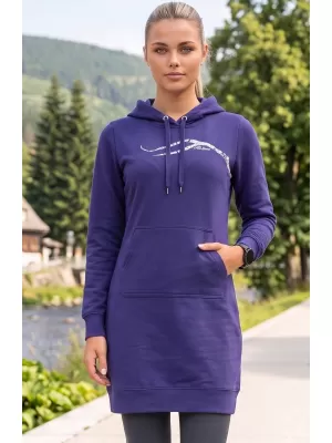 Dámská prodloužená mikina ALTISPORT ALW001419 PŮLNOČNÍ MODRÁ