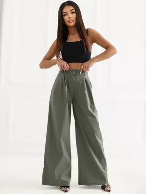 Dámské kalhoty RUE PARIS IT-SP-FL9006.92 KHAKI