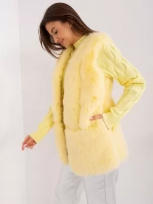 Dámská vesta WOOL FASHION ITALIA AT-KZ-2368.00P BRIGHT YELLOW