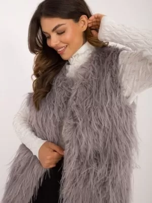 Dámská vesta WOOL FASHION ITALIA AT-KZ-2349-1.49 GRAY