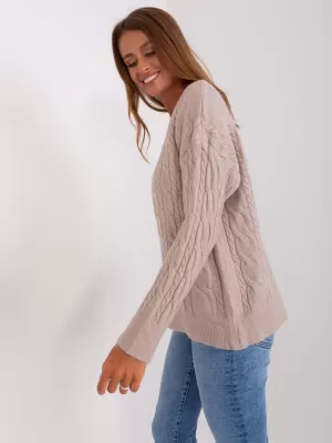 Dámský svetr WOOL FASHION ITALIA AT-SW-2335.27 BEIGE