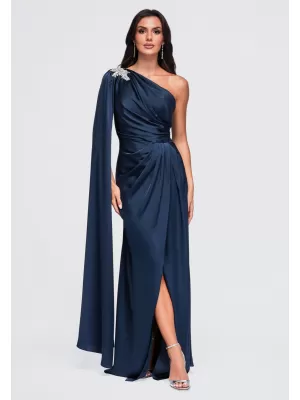 Dámské šaty LARICA LA-OM-DLR469 NAVY BLUE