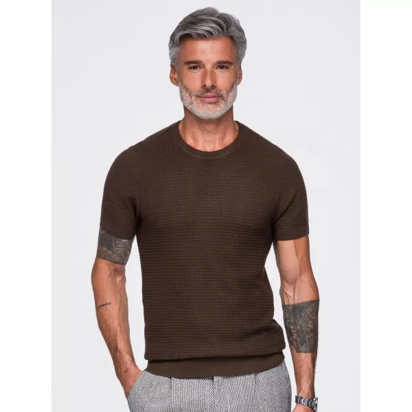  Pánské tričko OMBRE OM-TSCT-0303 BROWN 