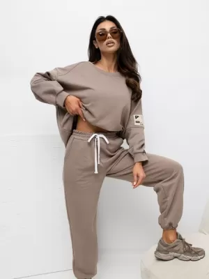 Dámský komplet RUE PARIS RV-KMPL-A1279.85 DARK BEIGE