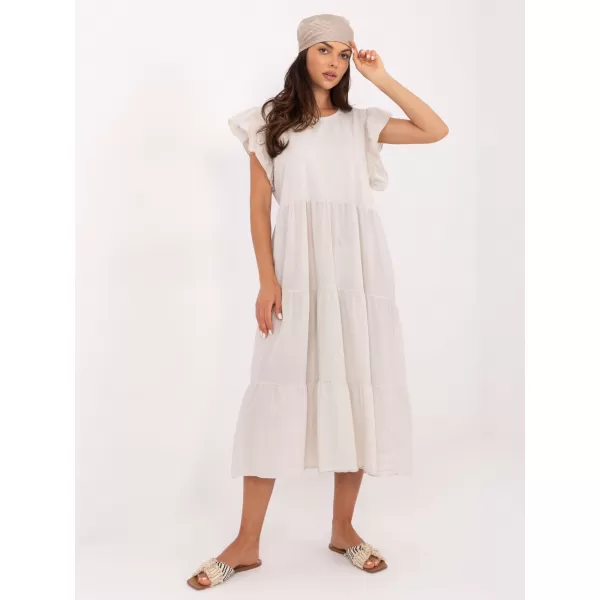  Dámské šaty OCH BELLA TW-SK-BI-6-2172.96 LIGHT BEIGE 