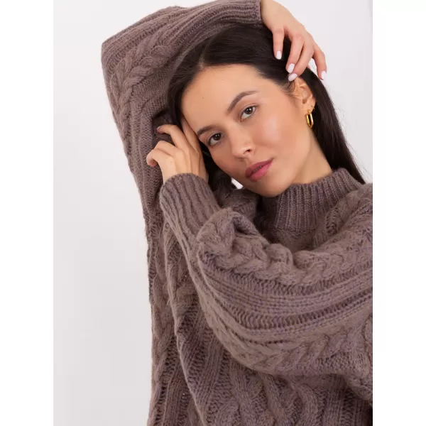  Dámský svetr WOOL FASHION ITALIA AT-SW-2363-2.11P BROWN 