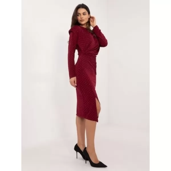  Dámské šaty ITALY MODA DHJ-SK-18206.67 BURGUNDY 