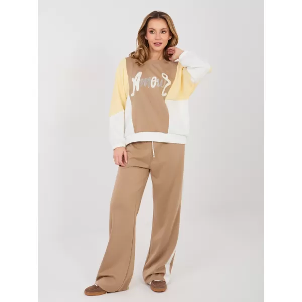  Dámská tepláková souprava RUE PARIS IT-KMPL-22210.93 DARK BEIGE 