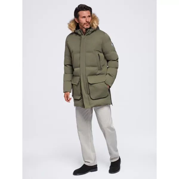  Pánská parka OMBRE OM-JALJ-0310 DARK OLIVE 