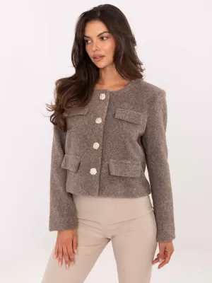 Dámská bunda RUE PARIS IT-KR-FL9586.64 DARK BEIGE
