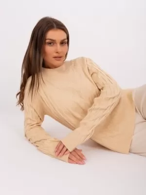 Dámský svetr WOOL FASHION ITALIA AT-SW-2326.37X BEIGE