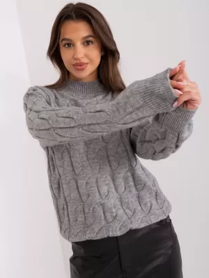 Dámský svetr WOOL FASHION ITALIA AT-SW-2235.00P DARK GREY