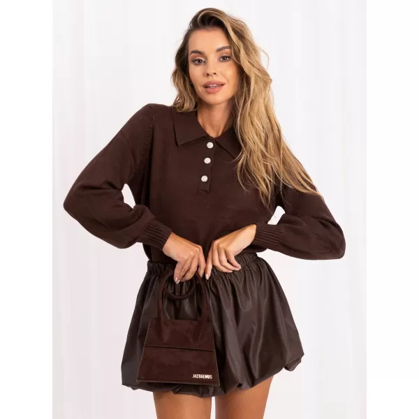  Dámský svetr ITALY MODA IR-SW-AC-19702.14 BROWN 