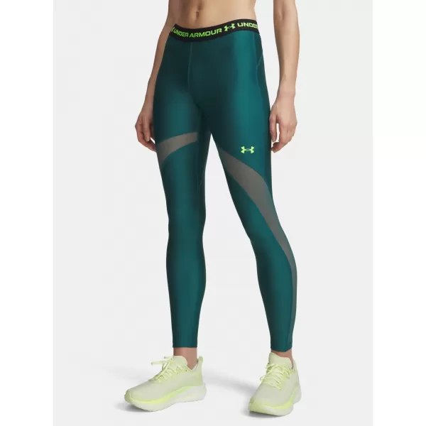  Dámské legíny UNDER ARMOUR HEATGEAR MESH LEGGING 6010009-338 ZELENÁ 