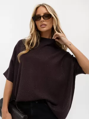 Dámský svetr ITALY MODA IR-SW-BWC6617.75 DARK BROWN