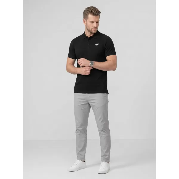  Pánské triko s límečkem 4F 4FWMM00TPTSM0770 DEEP BLACK 