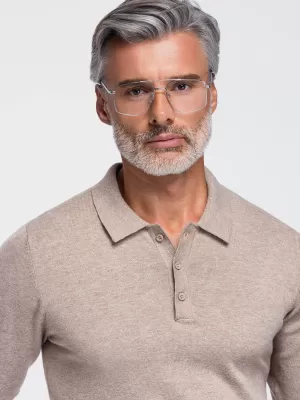 Pánská triko s límečkem OMBRE OM-POLS-0151 BEIGE