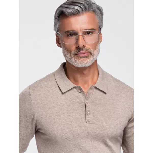  Pánská triko s límečkem OMBRE OM-POLS-0151 BEIGE 