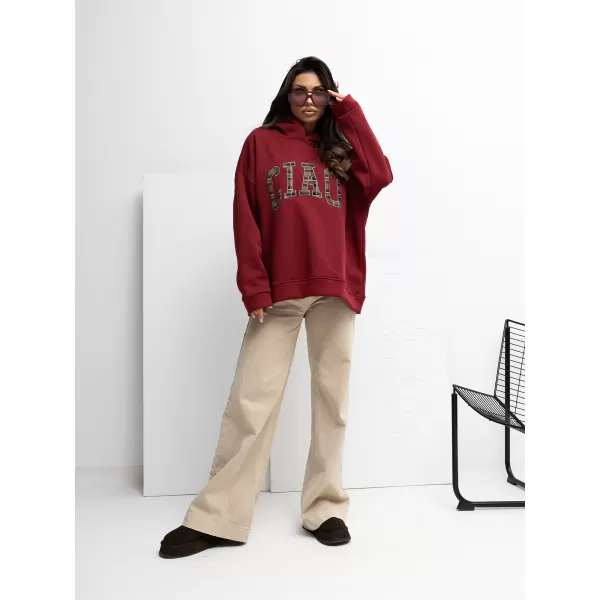  Dámská mikina RUE PARIS RV-BL-A1039.22 BURGUNDY 