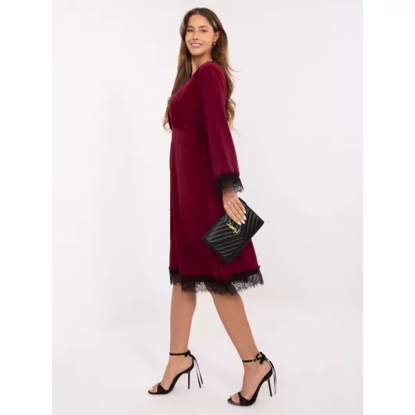  Dámské šaty ITALY MODA MI-SK-92477.18P BURGUNDY 
