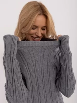 Dámský svetr WOOL FASHION ITALIA AT-SW-2343.88 DARK GREY