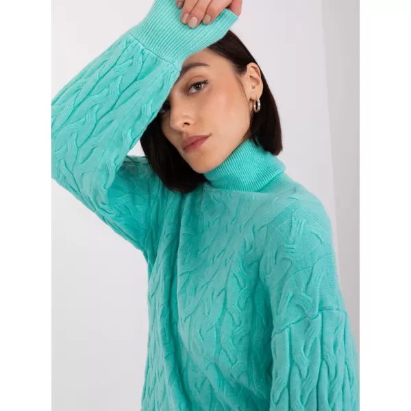  Dámský pletený rolák WOOL FASHION ITALIA AT-SW-2348.88 MINT 