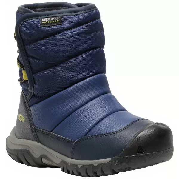  Dětské zimní boty KEEN PUFFRIDER WP CHILDREN NAVAL ACADEMY/MANGO MINT 