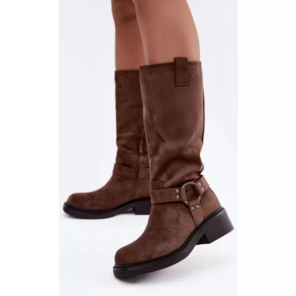  Dámské kozačky BOTO LQ-163 BROWN 