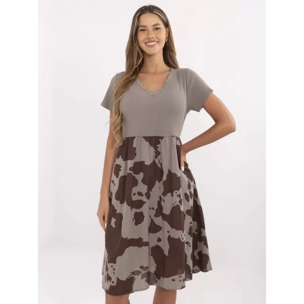  Dámské šaty ITALY MODA DHJ-SK-253701.80 DARK BEIGE 