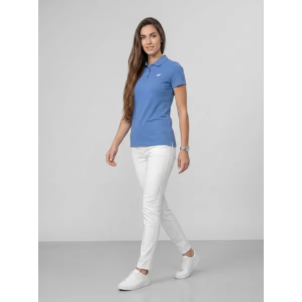  Dámské triko s límečkem 4F 4FWMM00TPTSF0768 DENIM 
