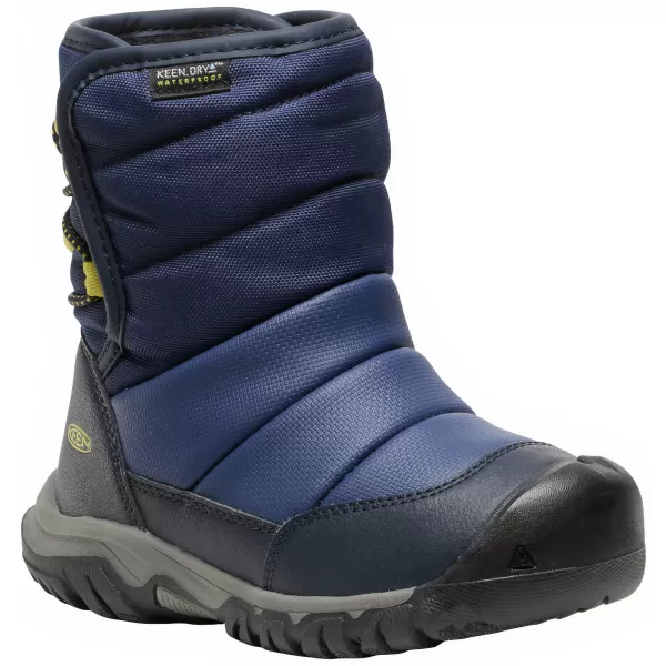 Dětské zimní boty KEEN PUFFRIDER WP CHILDREN NAVAL ACADEMY/MANGO MINT 