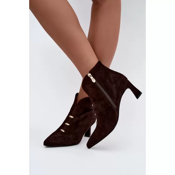  Dámské kotníkové boty D&A CR62-3496 CHOCOLATE 