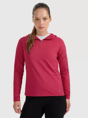 Dámská funkční mikina 4F 4FWAW25TFSWF591 DARK PINK