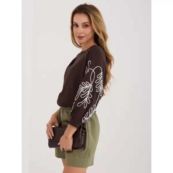  Dámská mikina RUE PARIS RV-BL-A367-1.18P DARK BROWN 