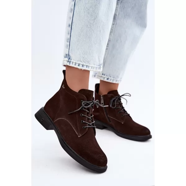  Dámské kotníkové boty VINCEZA 39953 CHOCOLATE SUEDE 