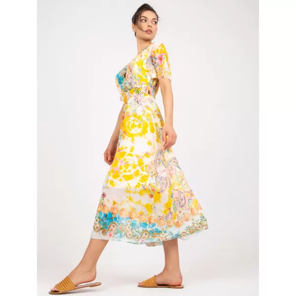 Dámské šaty ITALY MODA DHJ-SK-15967-1.01P WHITE-YELLOW 