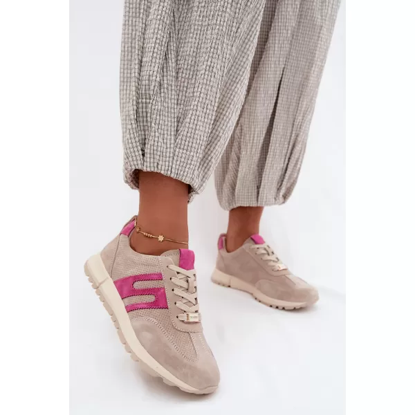  Dámské tenisky BOTO GD-XW-1054 BEIGE/FUCHSIA 
